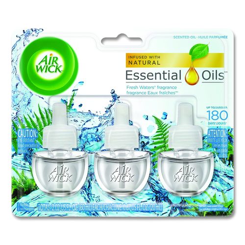Scented Oil Refill, Fresh Waters, 0.67 Oz Refill, 3/pack, 6 Packs/carton