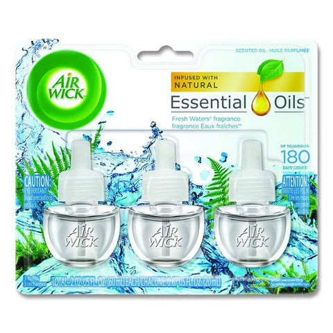 Scented Oil Refill, Fresh Waters, 0.67 Oz Refill, 3/pack, 6 Packs/carton