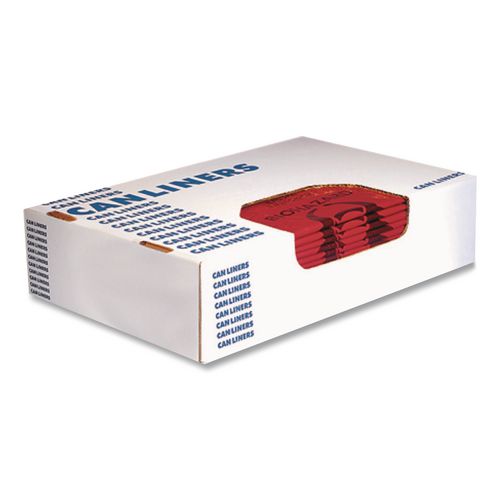 Healthcare Biohazard Printed Can Liners, Biohazard Infectious Waste, 16 Gal, 1.3 Mil, 24" X 32", Red, Flat Pack, 500/carton