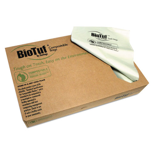 Biotuf Can Liner, 13 Gal, 1 Mil, 24" X 32", Green, 200/carton