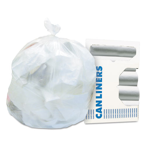 High-density Waste Can Liners, 16 Gal, 8 Mic, 24" X 33", Natural, 50 Bags/roll, 20 Rolls/carton