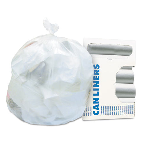 High-density Waste Can Liners, 16 Gal, 8 Mic, 24" X 33", Natural, 50 Bags/roll, 20 Rolls/carton