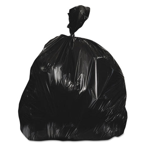 High-density Waste Can Liners, 56 Gal, 22 Mic, 43" X 48", Black, 25 Bags/roll, 6 Rolls/carton