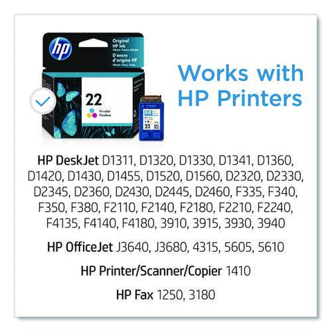 Hp 22, (c9352an) Tri-color Original Ink Cartridge