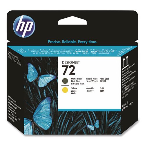Hp 72, (c9384a) Matte Black/yellow Printhead
