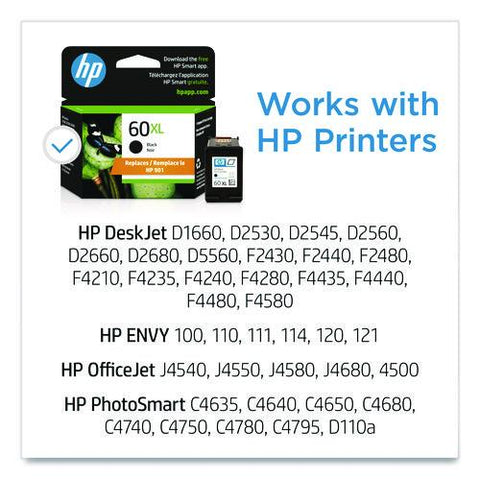 Hp 60xl, (cc641wn) High-yield Black Original Ink Cartridge