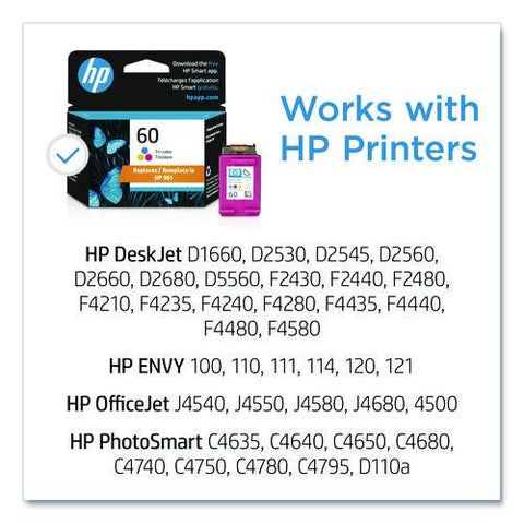 Hp 60, (cc643wn) Tri-color Original Ink Cartridge