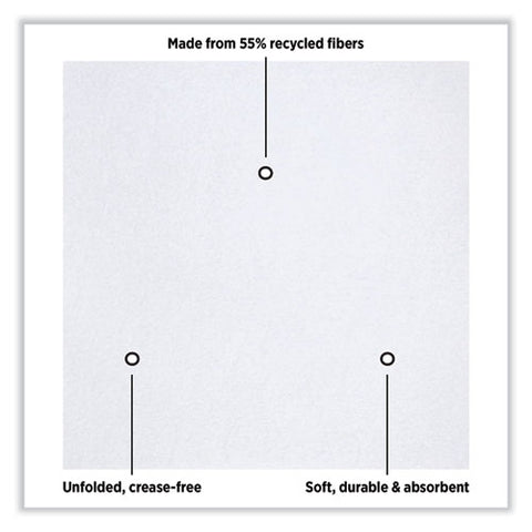 Linen-like Natural Flat Pack Napkin, Ultraply, 16" X 16", White, 1,200/carton