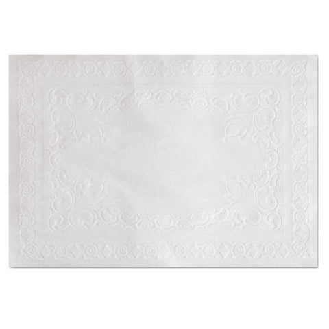 Classic Embossed Straight Edge Placemats, 10 X 14, White, 1,000/carton