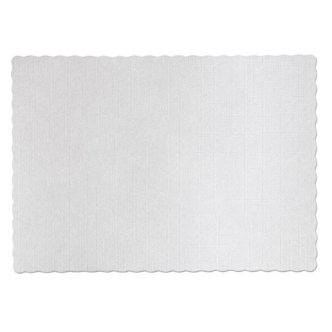 Knurl Embossed Scalloped Edge Placemats, 9.5 X 13.5, White, 1,000/carton