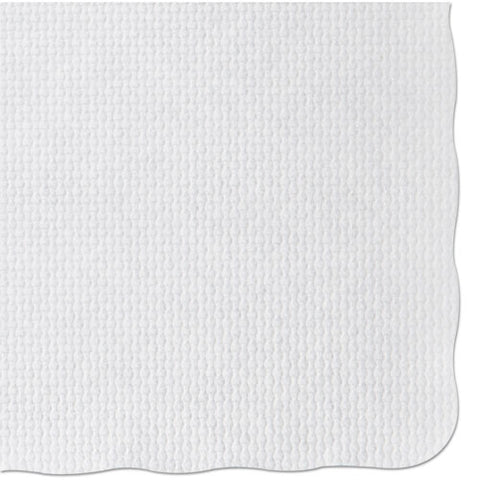 Knurl Embossed Scalloped Edge Placemats, 9.5 X 13.5, White, 1,000/carton