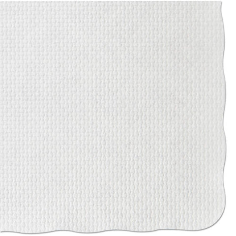 Knurl Embossed Scalloped Edge Placemats, 9.5 X 13.5, White, 1,000/carton