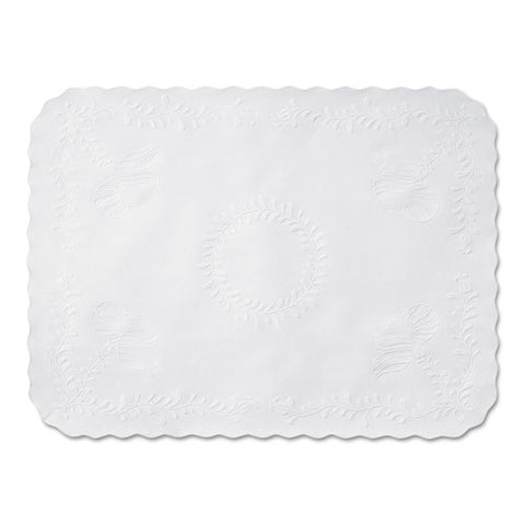 Anniversary Embossed Scalloped Edge Tray Mat, 14 X 19, White, 1,000/carton