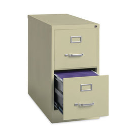 Vertical Letter File Cabinet, 2 Letter-size File Drawers, Putty, 15 X 26.5 X 28.37