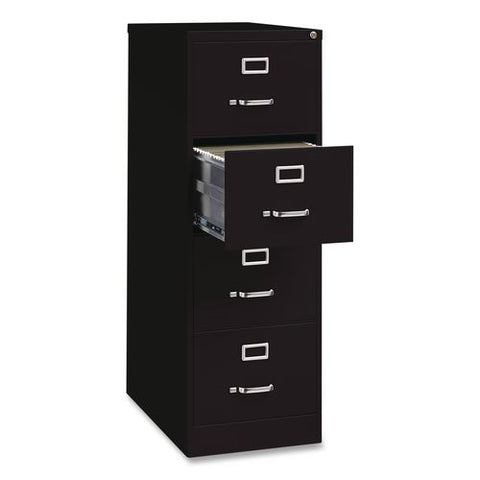 Commercial Vertical Legal File Cabinet, 4 Legal Size File Drawers, 18 X 26.5 X 52, Black