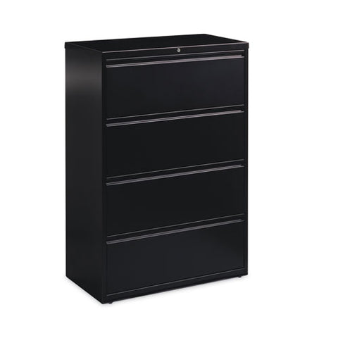 Lateral File Cabinet, 4 Letter/legal/a4-size File Drawers, Black, 36 X 18.62 X 52.5