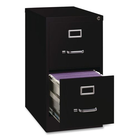 Commercial Vertical Letter File Cabinet, 2 Letter-size File Drawers, 15 X 22 X 28.37, Black