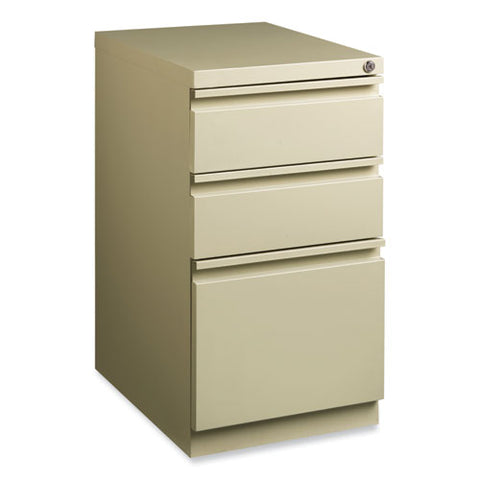 Full-width Pull 20 Deep Mobile Pedestal File, 3-drawer: Box/box/file, Letter, Putty, 15 X 19.88 X 27.75