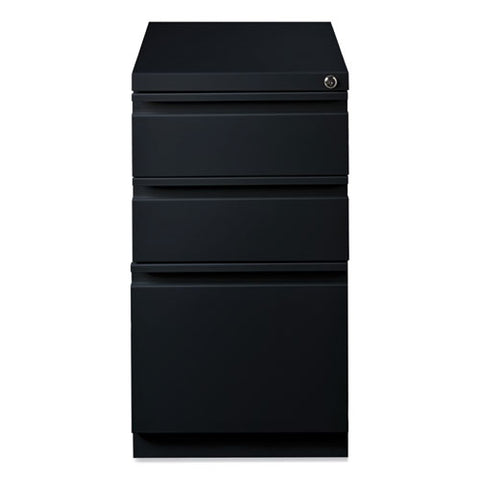 Full-width Pull 20 Deep Mobile Pedestal File, 3-drawer: Box/box/file, Letter, Black, 15 X 19.88 X 27.75