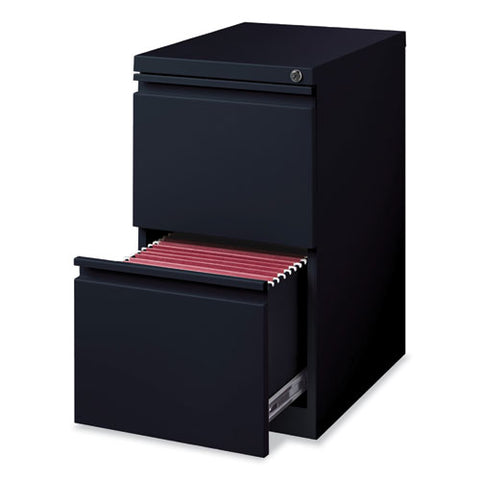 Full-width Pull 20 Deep Mobile Pedestal File, 2-drawer: File/file, Letter, Black, 15 X 19.88 X 27.75