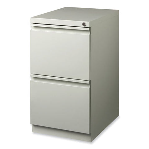 Full-width Pull 20 Deep Mobile Pedestal File, 2-drawer: File/file, Letter, Light Gray, 15 X 19.88 X 27.75