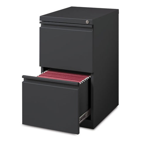 Full-width Pull 20 Deep Mobile Pedestal File, 2-drawer: File/file, Letter, Charcoal, 15 X 19.88 X 27.75