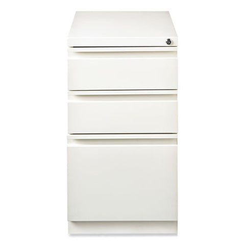 Full-width Pull 20 Deep Mobile Pedestal File, 3-drawer: Box/box/file, Letter, White, 15 X 19.88 X 27.75