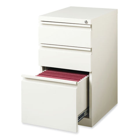 Full-width Pull 20 Deep Mobile Pedestal File, 3-drawer: Box/box/file, Letter, White, 15 X 19.88 X 27.75