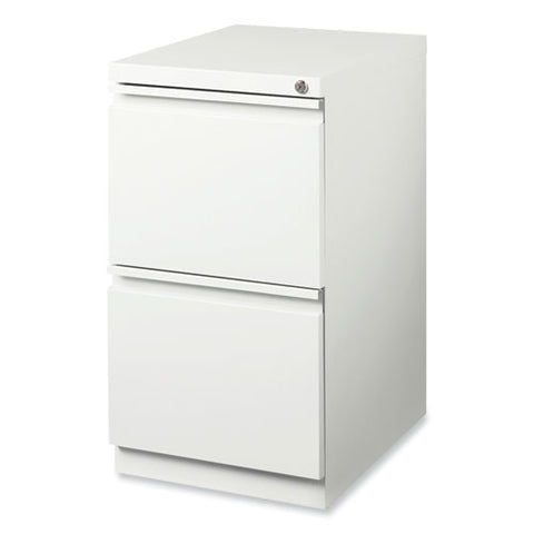 Full-width Pull 20 Deep Mobile Pedestal File, 2-drawer: File/file, Letter, White, 15 X 19.88 X 27.75