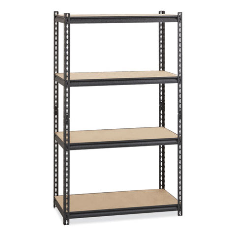 Iron Horse 2300 Rivet Shelving, Four-shelf, 36w X 18d X 60h, Black