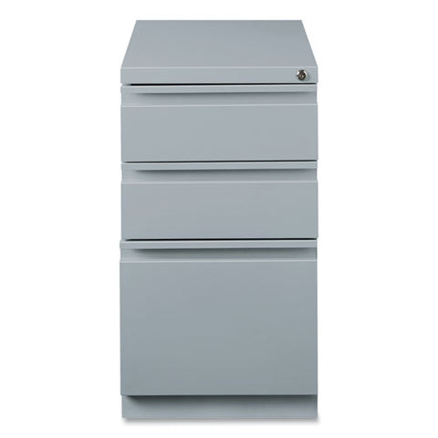 Full-width Pull 20 Deep Mobile Pedestal File, 3-drawer: Box/box/file, Letter, Platinum, 15 X 19.88 X 27.75