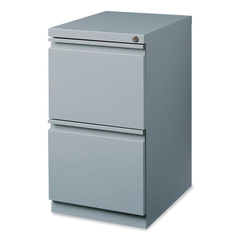 Full-width Pull 20 Deep Mobile Pedestal File, 2-drawer: File/file, Letter, Platinum, 15 X 19.88 X 27.75