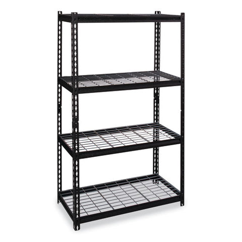 Iron Horse 2300 Wire Deck Shelving, Four-shelf, 36w X 18d X 60h, Black