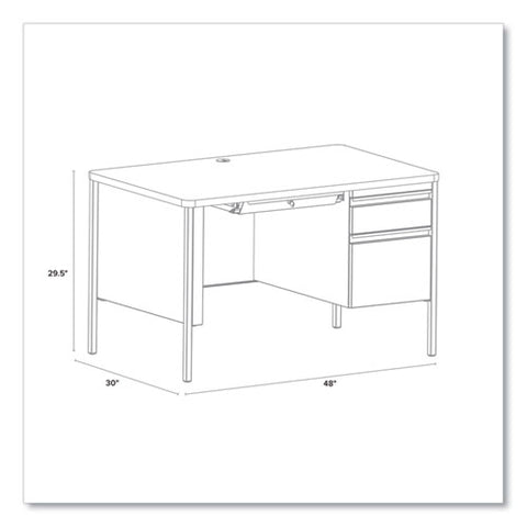 Teachers Pedestal Desks, One Right-hand Pedestal: Box/file Drawers, 48" X 30" X 29.5", White/platinum