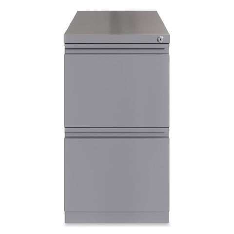 Full-width Pull 20 Deep Mobile Pedestal File, 2-drawer: File/file, Letter, Arctic Silver, 15 X 19.88 X 27.75