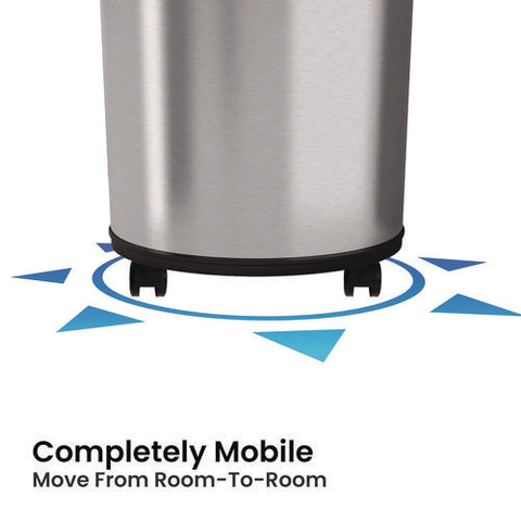 Extra-large Sensor Trash Can With Wheels, 23 Gal, Plastic/stainless Steel, Silver/black