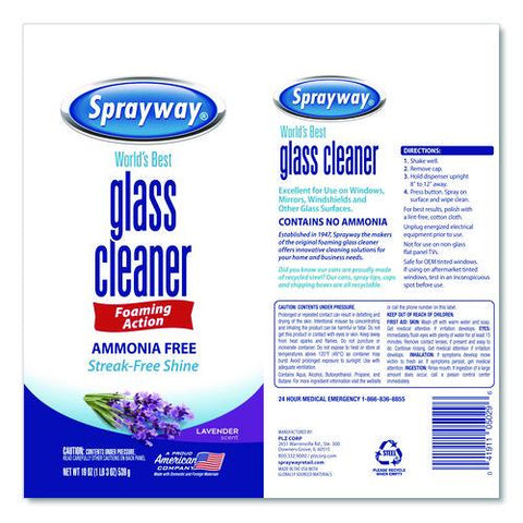 Glass Cleaner, 19 Oz Aerosol Spray, 6/carton