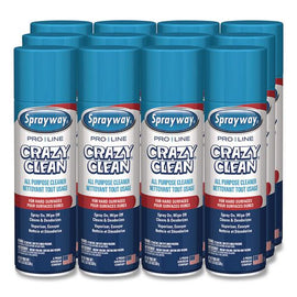 Crazy Clean, Unscented, 19 Oz Aerosol Spray, 12/carton