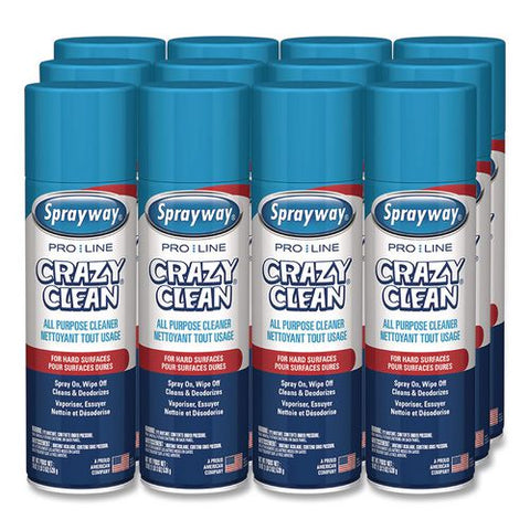 Crazy Clean, Unscented, 19 Oz Aerosol Spray, 12/carton