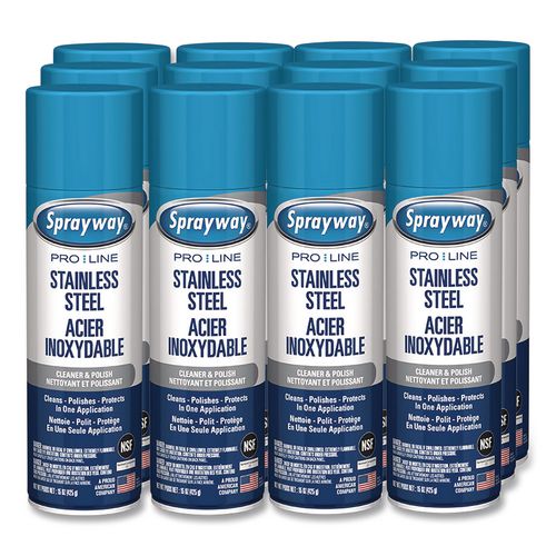 Stainless Steel Cleaner And Polish, 15 Oz Aerosol Spray, 12/carton