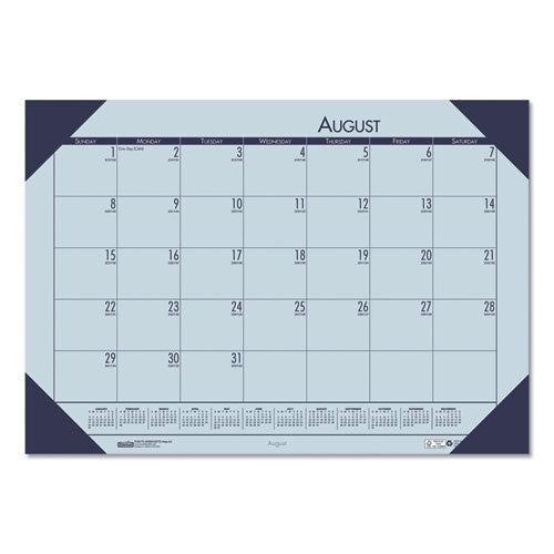 Ecotones Recycled Academic Desk Pad Calendar, 18.5 X 13, Orchid Sheets, Cordovan Corners, 12-month (aug To July): 2024-2025