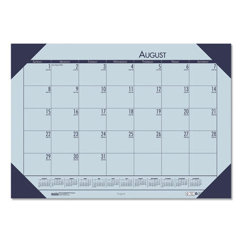 Ecotones Recycled Academic Desk Pad Calendar, 18.5 X 13, Orchid Sheets, Cordovan Corners, 12-month (aug To July): 2024-2025