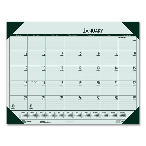 Ecotones Recycled Monthly Desk Pad Calendar, 22 X 17, Green-tint/woodland Green Sheets/corners, 12-month (jan To Dec): 2025