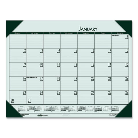 Ecotones Recycled Monthly Desk Pad Calendar, 22 X 17, Green-tint/woodland Green Sheets/corners, 12-month (jan To Dec): 2025