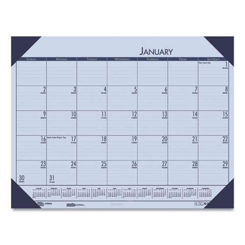 Ecotones Recycled Monthly Desk Pad Calendar, 22 X 17, Sunset Orchid Sheets, Cordovan Corners, 12-month (jan To Dec): 2025