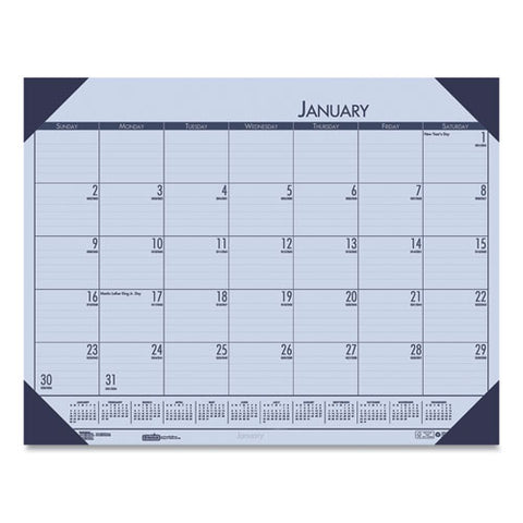 Ecotones Recycled Monthly Desk Pad Calendar, 22 X 17, Sunset Orchid Sheets, Cordovan Corners, 12-month (jan To Dec): 2025