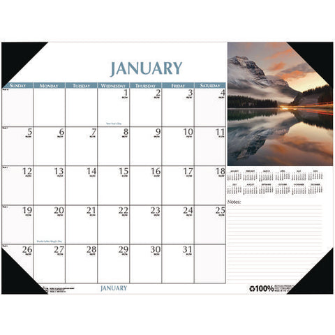 Earthscapes Scenic Desk Pad Calendar, Scenic Photos, 18.5 X 13, White Sheets, Black Binding/corners,12-month (jan-dec): 2025