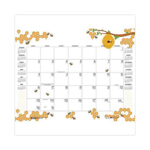 Academic Year Recycled Honeycomb Desk Pad Calendar, 22 X 17, White/multicolor Sheets, 12-month (aug To July): 2024 To 2025