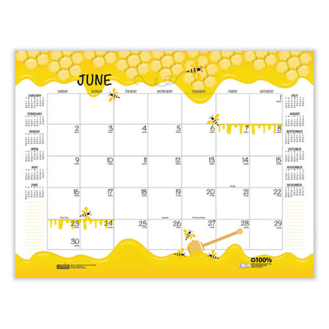 Recycled Honeycomb Desk Pad Calendar, Honeycomb Artwork, 22 X 17, White/multicolor Sheets, 12-month (jan To Dec): 2025