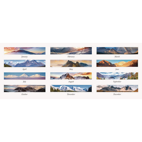 Earthscapes Recycled Monthly Desk Pad Calendar, Mountains Of The World Photos, 22 X 17, Black Corners,12-month(jan-dec): 2025